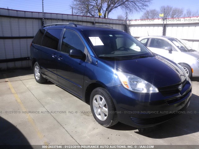 5TDZA23C05S332899 - 2005 TOYOTA SIENNA CE/LE BLUE photo 1