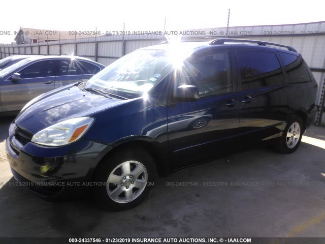 5TDZA23C05S332899 - 2005 TOYOTA SIENNA CE/LE BLUE photo 2