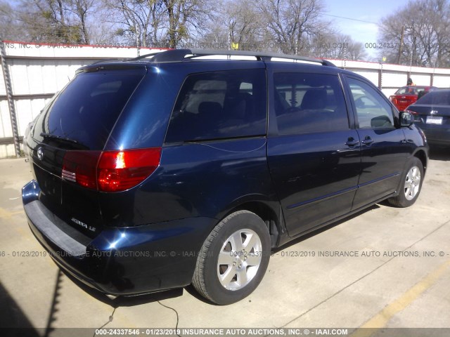 5TDZA23C05S332899 - 2005 TOYOTA SIENNA CE/LE BLUE photo 4