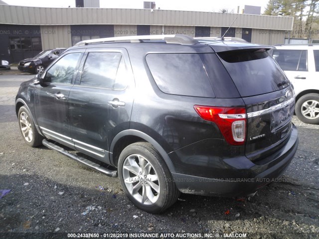 1FM5K8F80DGB37928 - 2013 FORD EXPLORER LIMITED BLACK photo 3