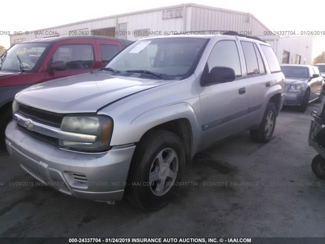 1GNDS13S442299122 - 2004 CHEVROLET TRAILBLAZER LS/LT GRAY photo 2