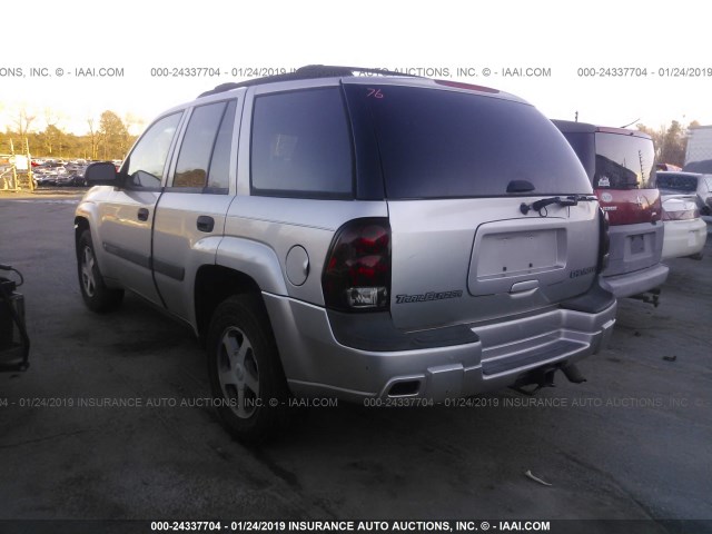 1GNDS13S442299122 - 2004 CHEVROLET TRAILBLAZER LS/LT GRAY photo 3