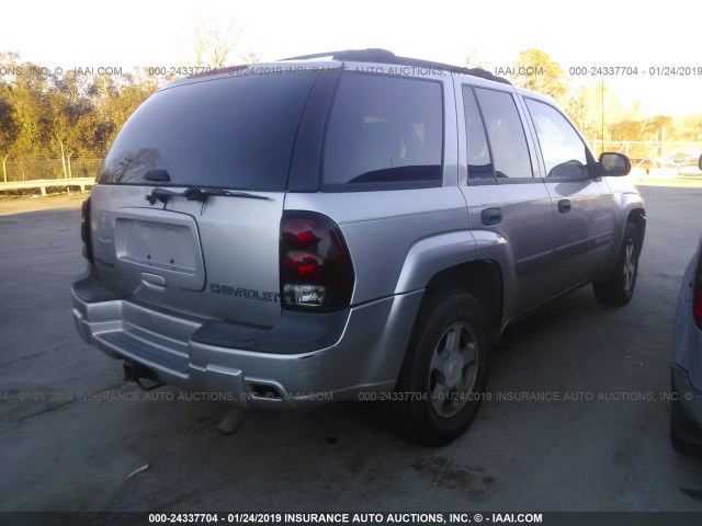 1GNDS13S442299122 - 2004 CHEVROLET TRAILBLAZER LS/LT GRAY photo 4