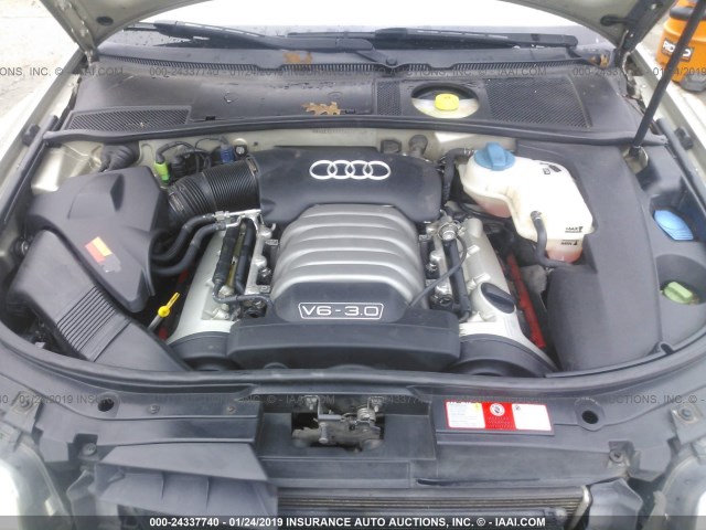 WAULT64B72N031185 - 2002 AUDI A6 3.0 QUATTRO GOLD photo 10