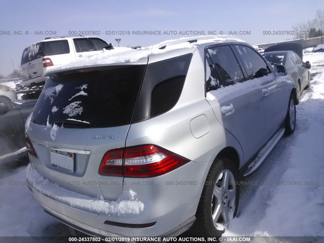 4JGDA2EBXDA215188 - 2013 MERCEDES-BENZ ML 350 BLUETEC SILVER photo 4