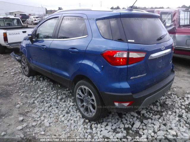 MAJ3P1VE0JC188284 - 2018 FORD ECOSPORT TITANIUM BLUE photo 3