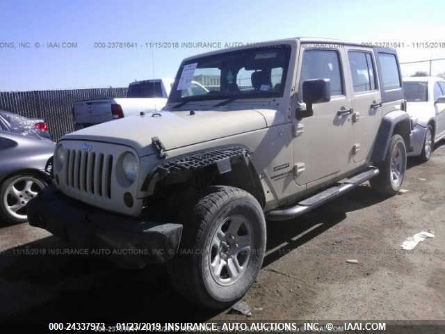 1J4BZ3H16BL599771 - 2011 JEEP WRANGLER UNLIMITED SPORT TAN photo 2