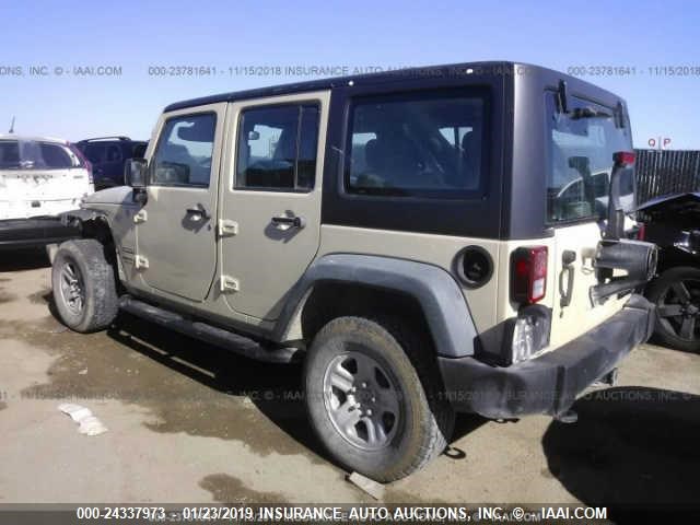 1J4BZ3H16BL599771 - 2011 JEEP WRANGLER UNLIMITED SPORT TAN photo 3