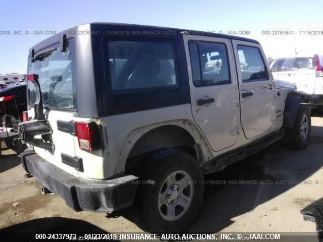 1J4BZ3H16BL599771 - 2011 JEEP WRANGLER UNLIMITED SPORT TAN photo 4