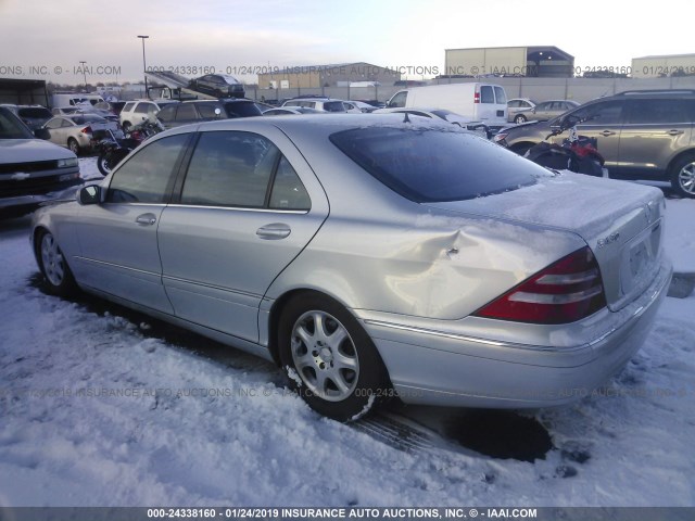 WDBNG70J61A144357 - 2001 MERCEDES-BENZ S 430 SILVER photo 3