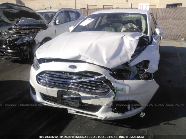 3FA6P0SU5ER256914 - 2014 FORD FUSION TITANIUM PHEV WHITE photo 6