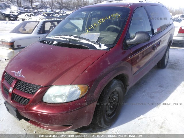 2B4GP44R92R597407 - 2002 DODGE GRAND CARAVAN SPORT RED photo 2