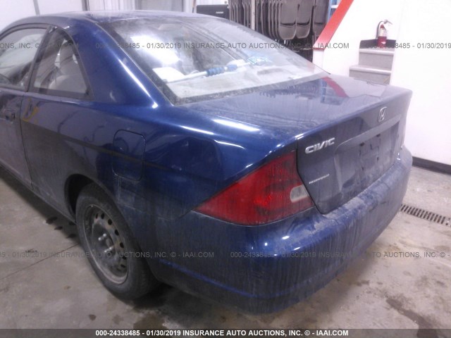 1HGEM229X1L117393 - 2001 HONDA CIVIC SI/EX BLUE photo 6