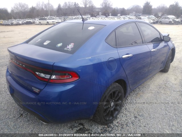 1C3CDFCH1DD306438 - 2013 DODGE DART LIMITED/R/T BLUE photo 4