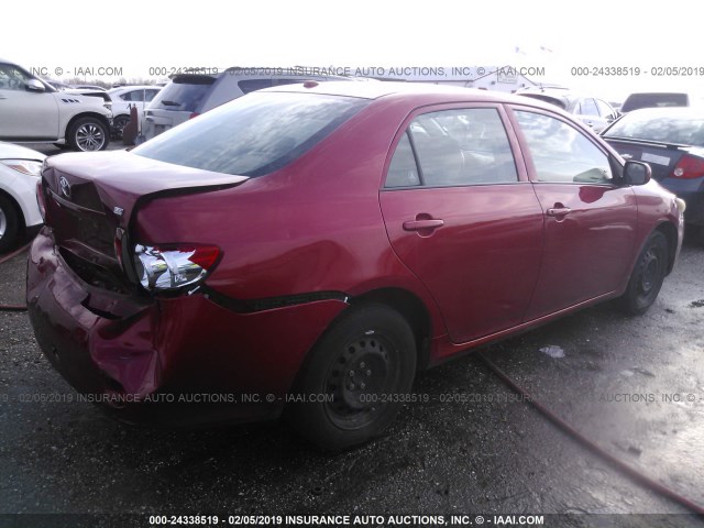 JTDBL40E09J052061 - 2009 TOYOTA COROLLA LE/XLE RED photo 4