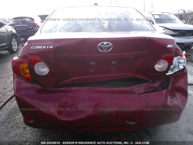 JTDBL40E09J052061 - 2009 TOYOTA COROLLA LE/XLE RED photo 6