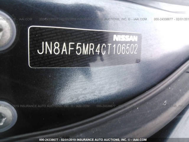 JN8AF5MR4CT106502 - 2012 NISSAN JUKE S/SV/SL BLUE photo 9