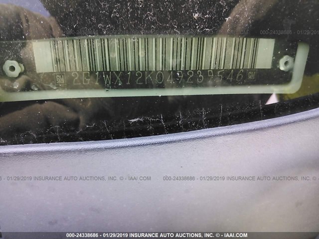 2G1WX12K049239546 - 2004 CHEVROLET MONTE CARLO SS თეთრი ფოტო 9