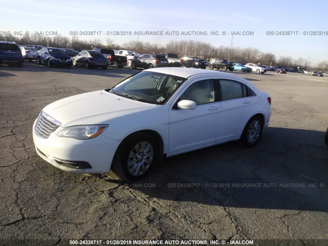 1C3CCBAB0EN209155 - 2014 CHRYSLER 200 LX WHITE photo 2