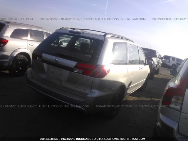 5TDZA23C25S246655 - 2005 TOYOTA SIENNA CE/LE SILVER photo 4