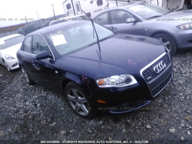 WAUDF78E28A091056 - 2008 AUDI A4 2.0T QUATTRO BLUE photo 1