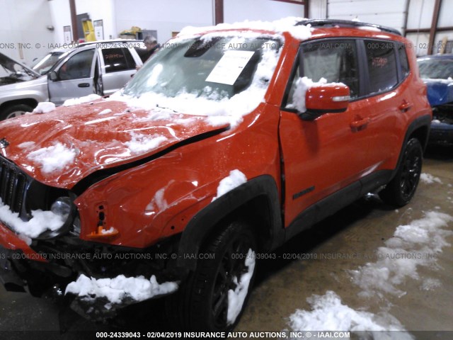 ZACCJBBB8HPE68830 - 2017 JEEP RENEGADE LATITUDE ORANGE photo 2