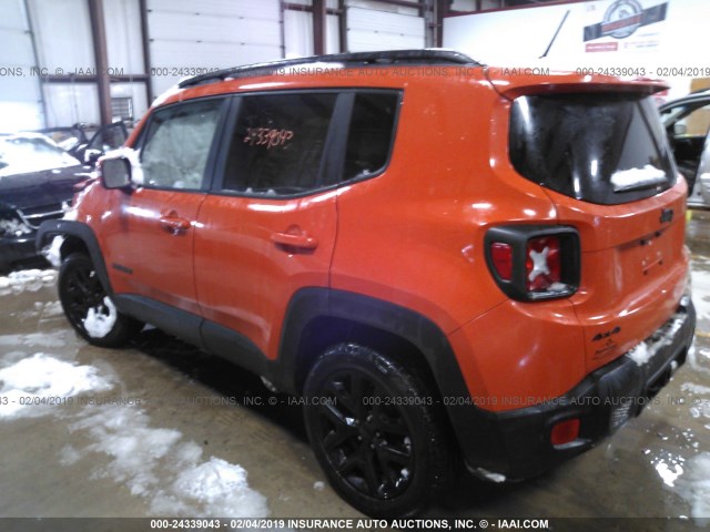 ZACCJBBB8HPE68830 - 2017 JEEP RENEGADE LATITUDE ORANGE photo 3