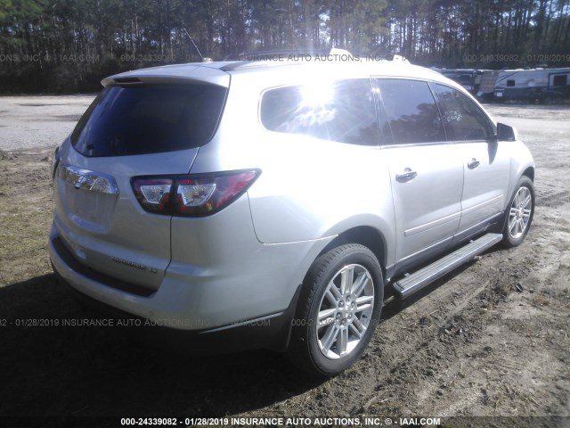 1GNKRGKD9FJ350275 - 2015 CHEVROLET TRAVERSE LT SILVER photo 4