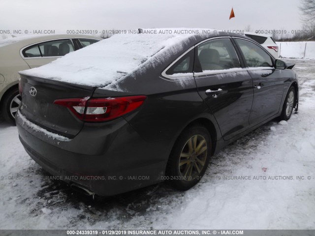 5NPE24AF7FH140522 - 2015 HYUNDAI SONATA SE BROWN photo 4