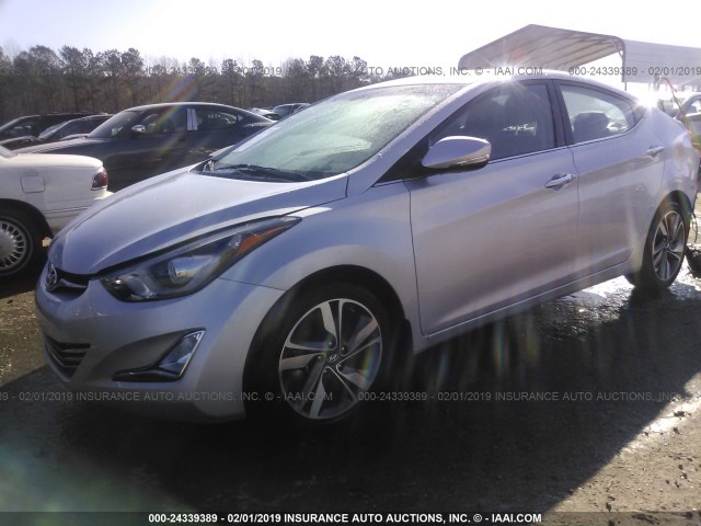 KMHDH4AE5EU172046 - 2014 HYUNDAI ELANTRA SE/SPORT/LIMITED SILVER photo 2