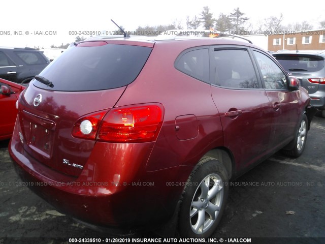 JN8AS58V89W162937 - 2009 NISSAN ROGUE S/SL RED photo 4
