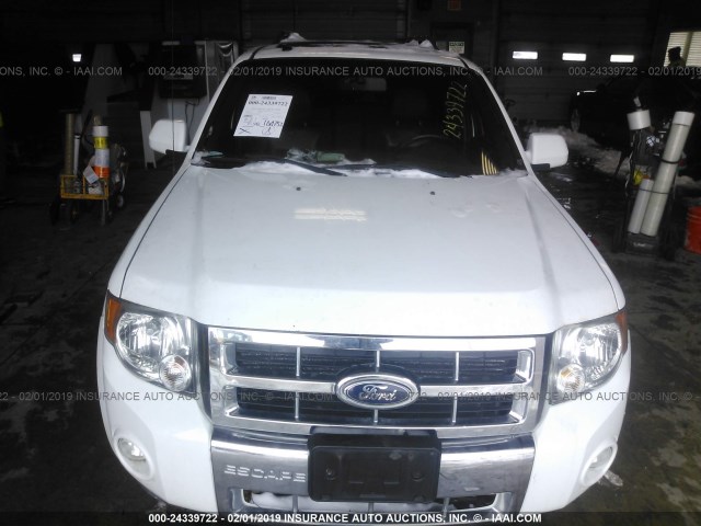 1FMCU04108KC66957 - 2008 FORD ESCAPE LIMITED WHITE photo 6