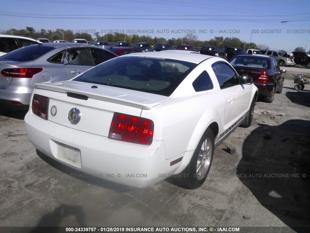 1ZVFT80N675267259 - 2007 FORD MUSTANG WHITE photo 4