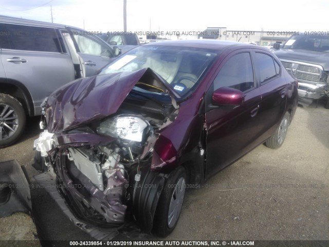 ML32F3FJ6JHF07373 - 2018 MITSUBISHI MIRAGE G4 ES Фиолетовый фото 2