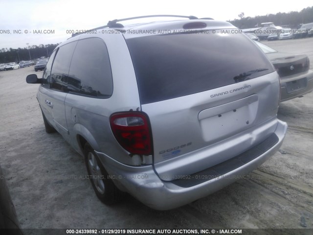 2D4GP44L17R188245 - 2007 DODGE GRAND CARAVAN SXT SILVER photo 3