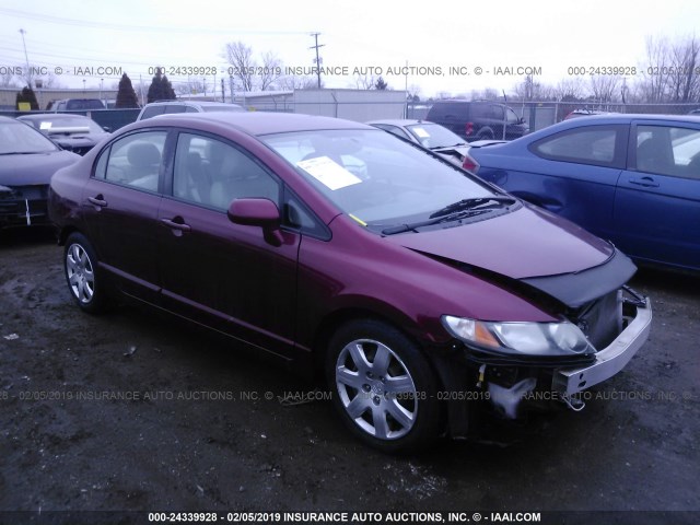 19XFA1F57BE005612 - 2011 HONDA CIVIC LX RED photo 1