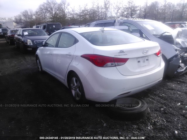 5NPDH4AEXDH356203 - 2013 HYUNDAI ELANTRA GLS/LIMITED WHITE photo 3