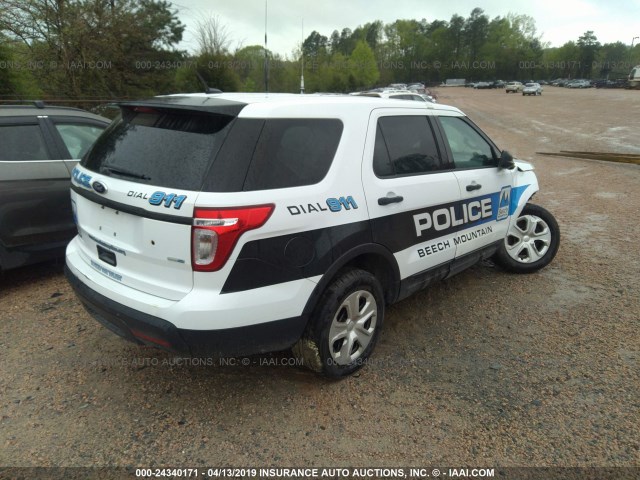 1FM5K8AR3DGB16233 - 2013 FORD EXPLORER POLICE INTERCEPTOR WHITE photo 4