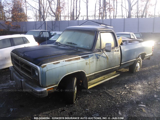 1B7HW14T3GS055939 - 1986 DODGE W-SERIES W150 BLUE photo 2