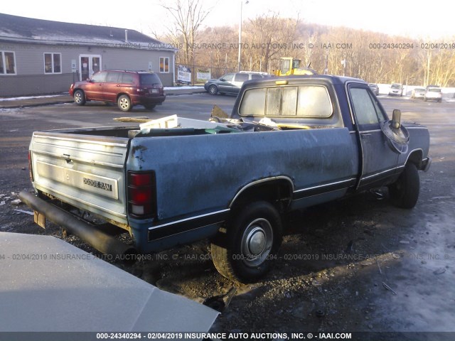 1B7HW14T3GS055939 - 1986 DODGE W-SERIES W150 BLUE photo 4