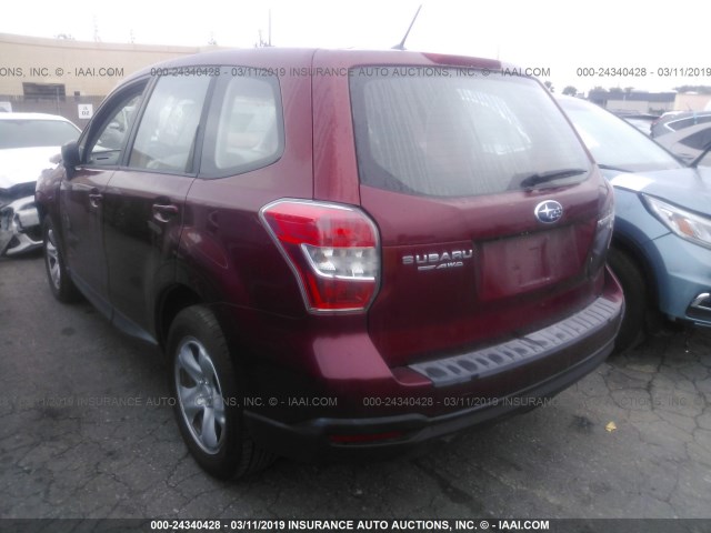 JF2SJAAC7FG497148 - 2015 SUBARU FORESTER 2.5I RED photo 3