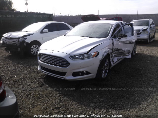 3FA6P0K9XDR362480 - 2013 FORD FUSION TITANIUM WHITE photo 2