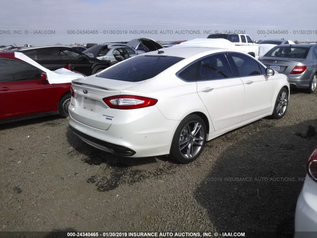 3FA6P0K9XDR362480 - 2013 FORD FUSION TITANIUM WHITE photo 4