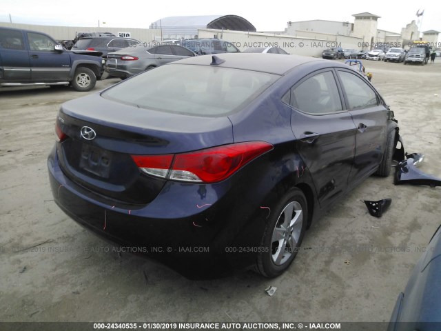 5NPDH4AE9DH269974 - 2013 HYUNDAI ELANTRA GLS/LIMITED PURPLE photo 4