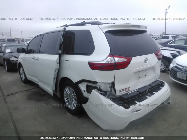 5TDYK3DC6FS589659 - 2015 TOYOTA SIENNA XLE/LIMITED WHITE photo 3