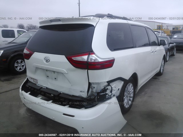 5TDYK3DC6FS589659 - 2015 TOYOTA SIENNA XLE/LIMITED WHITE photo 4