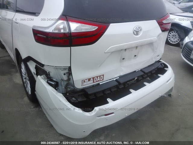 5TDYK3DC6FS589659 - 2015 TOYOTA SIENNA XLE/LIMITED WHITE photo 6