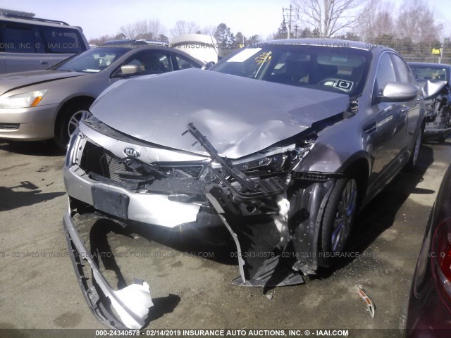 5XXGM4A75FG400276 - 2015 KIA OPTIMA LX GRAY photo 2
