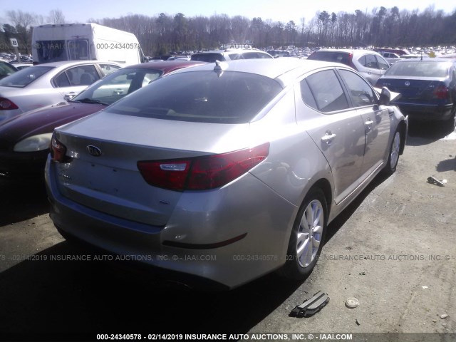 5XXGM4A75FG400276 - 2015 KIA OPTIMA LX GRAY photo 4