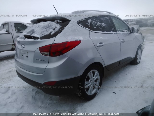 KM8JU3AC8DU601850 - 2013 HYUNDAI TUCSON GLS/LIMITED ვერცხლისფერი ფოტო 4
